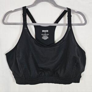 Duluth Trading Co Light Impact Sports Bra Shelf Bra 2X Black Racerback Elastic